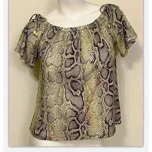 MK on/off shoulder snake print top